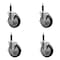 Service Caster 5'' Black Poly Swivel 3/4'' Expanding Stem Caster Set with Brake, 4PK SCC-EX20S514-PPUB-BLK-TLB-34-4 - alternate 1
